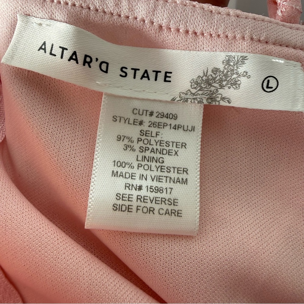 Alter’d State NWT Brittany Eyelet Tiered Mini Dress Sz L Pink - Picture 13 of 15